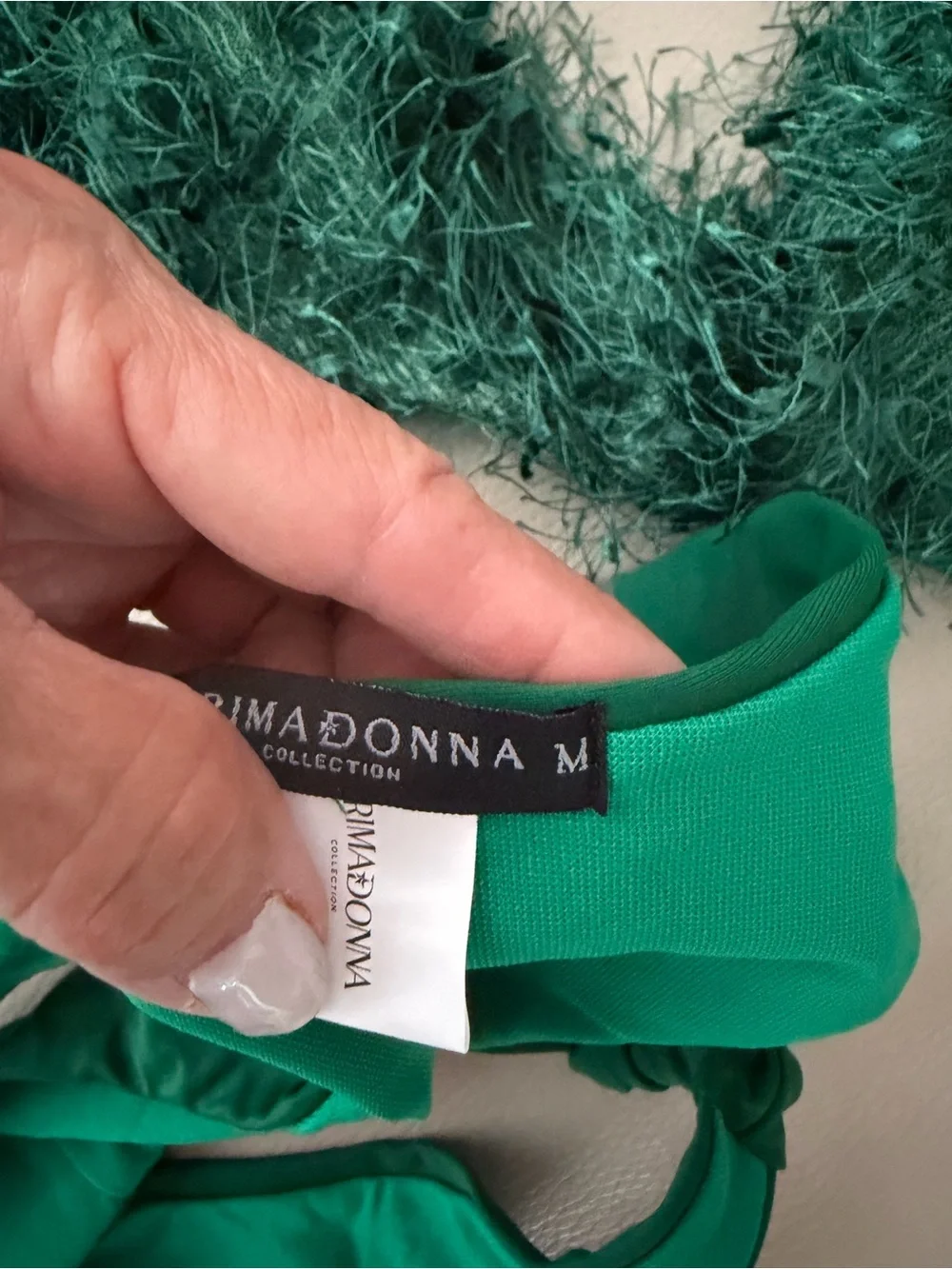 Prima Donna Emerald Green Feather-Trim Bikini Set